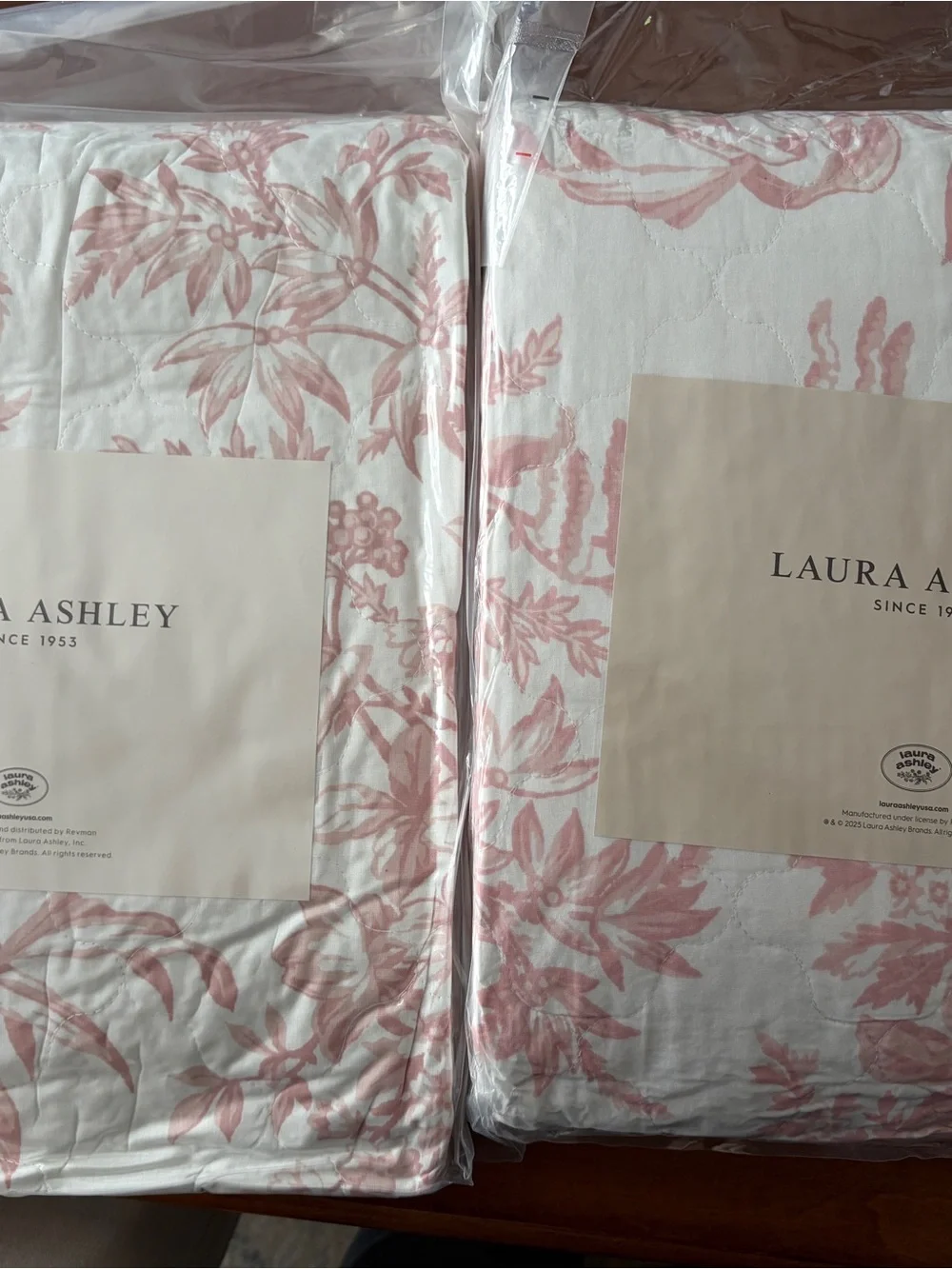 Laura Ashley Twin Pink Bedford Quilt Set